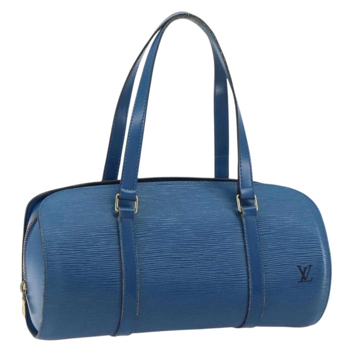 LOUIS VUITTON Epi Soufflot Hand Bag Blue M52225 LV Auth 157853