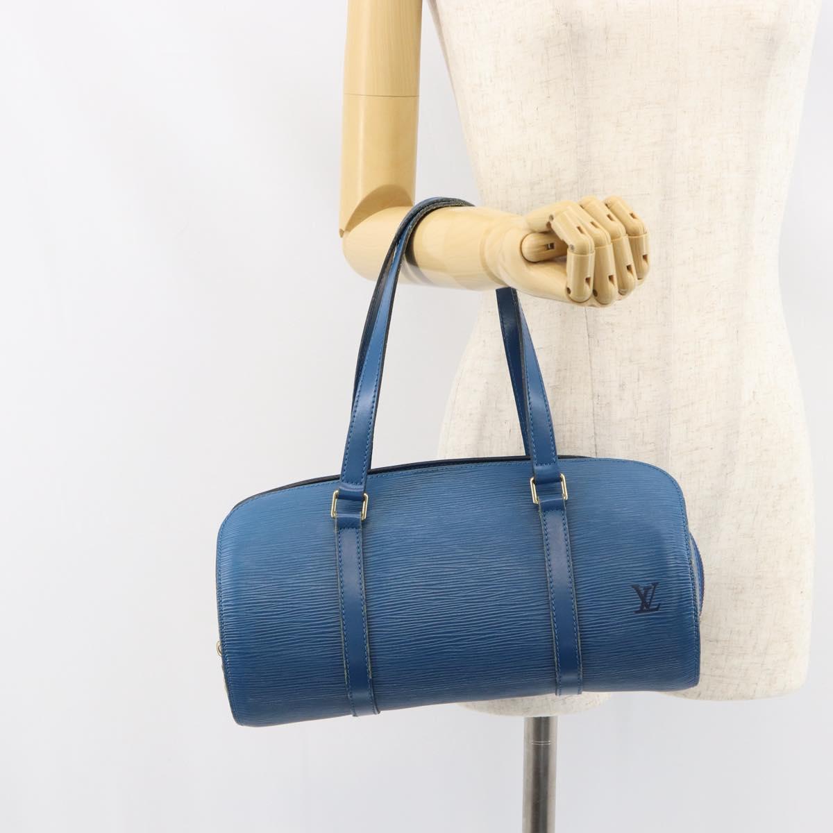 LOUIS VUITTON Epi Soufflot Hand Bag Blue M52225 LV Auth 157853