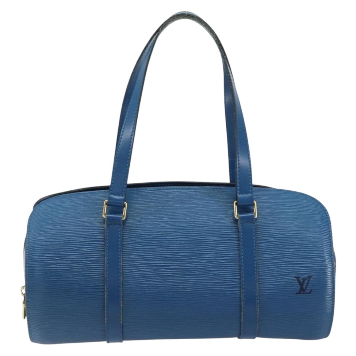 LOUIS VUITTON Epi Soufflot Hand Bag Blue M52225 LV Auth 157853