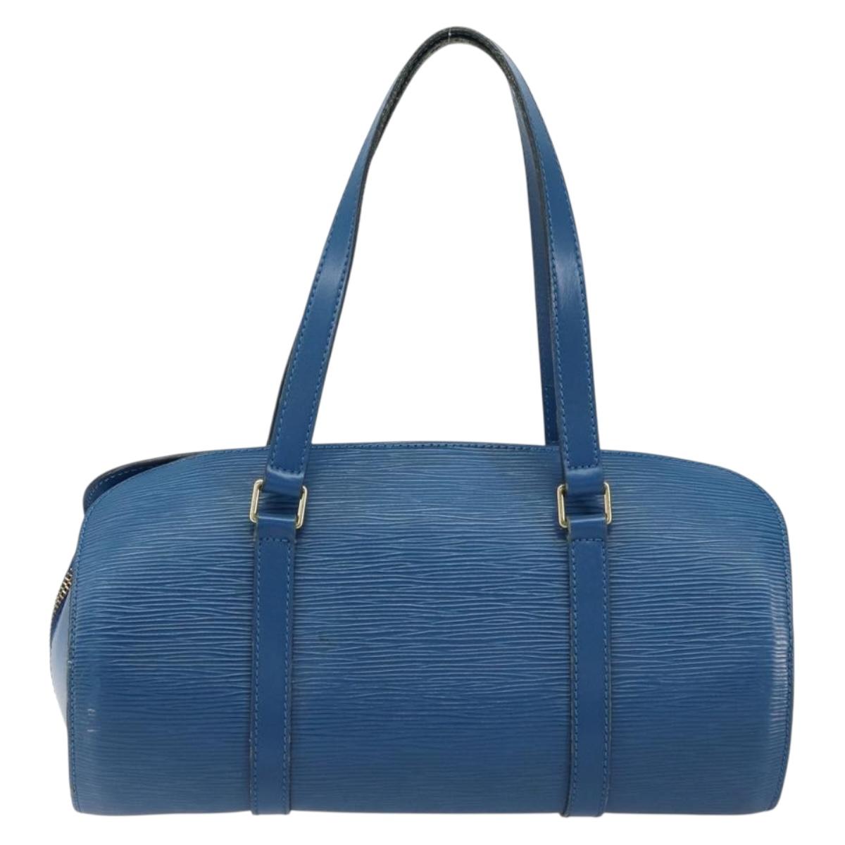 LOUIS VUITTON Epi Soufflot Hand Bag Blue M52225 LV Auth 157853