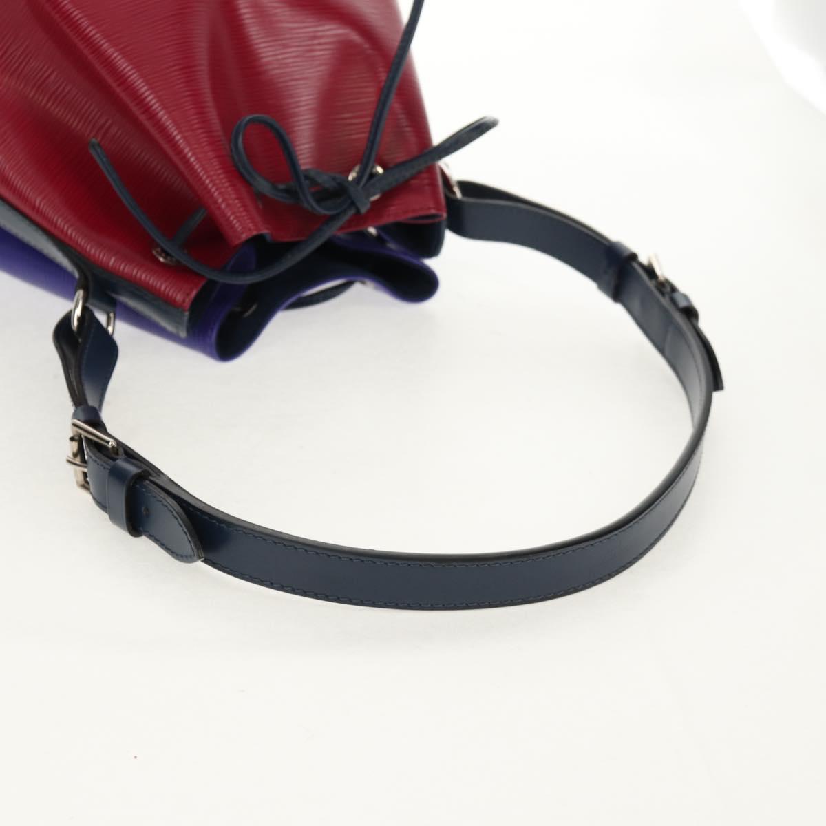 LOUIS VUITTON Epi Petit Noe Shoulder Bag Tricolor Purple Red Navy Auth 157854V