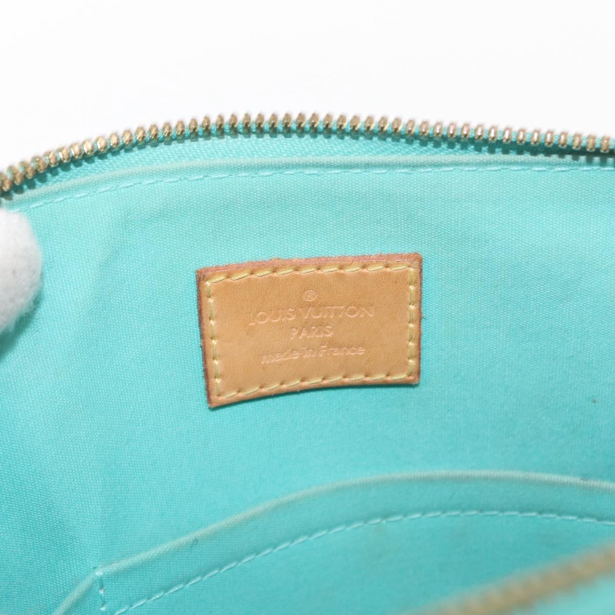 LOUIS VUITTON Monogram Vernis Alma PM Hand Bag Blue Lagon M91694 LV Auth 157856