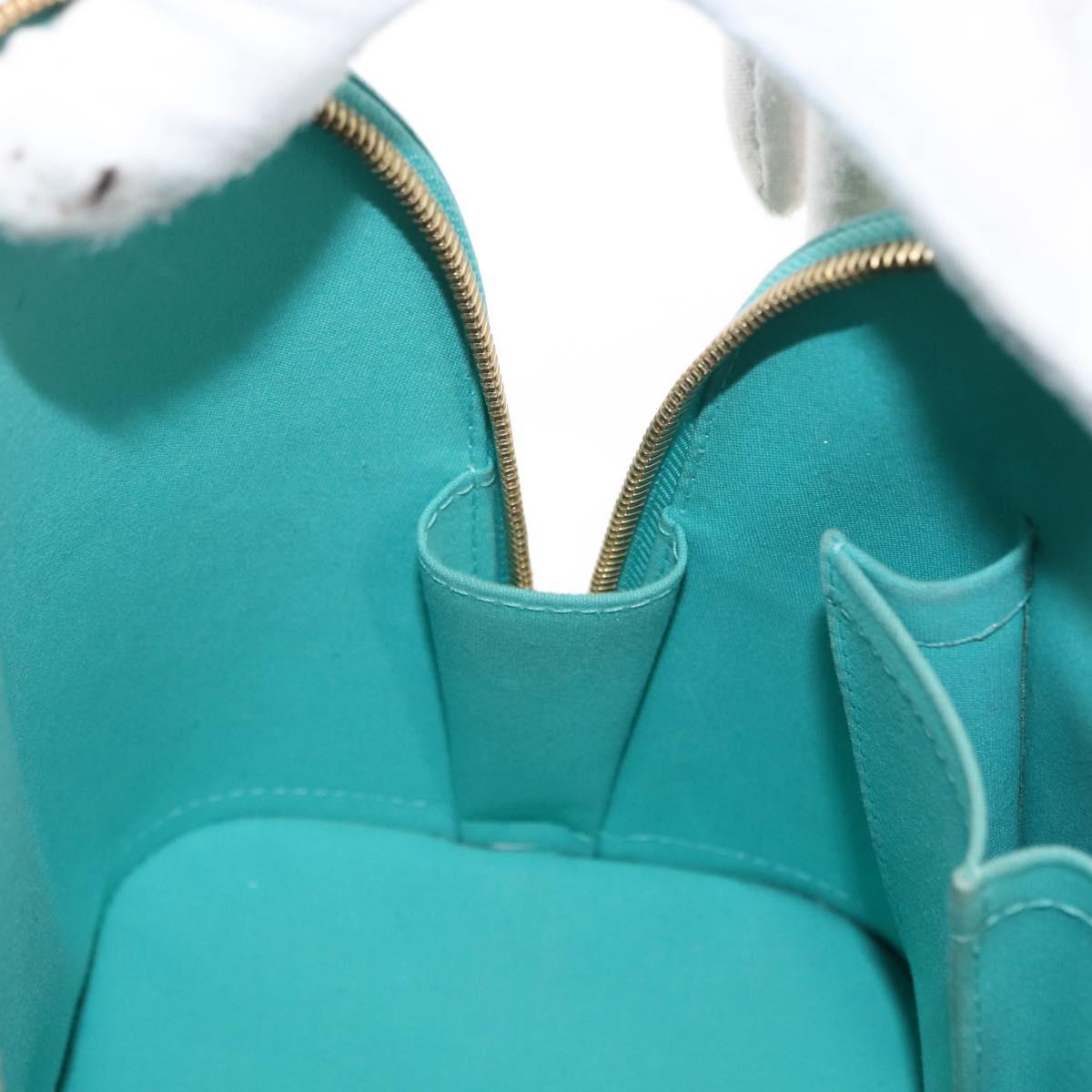 LOUIS VUITTON Monogram Vernis Alma PM Hand Bag Blue Lagon M91694 LV Auth 157856