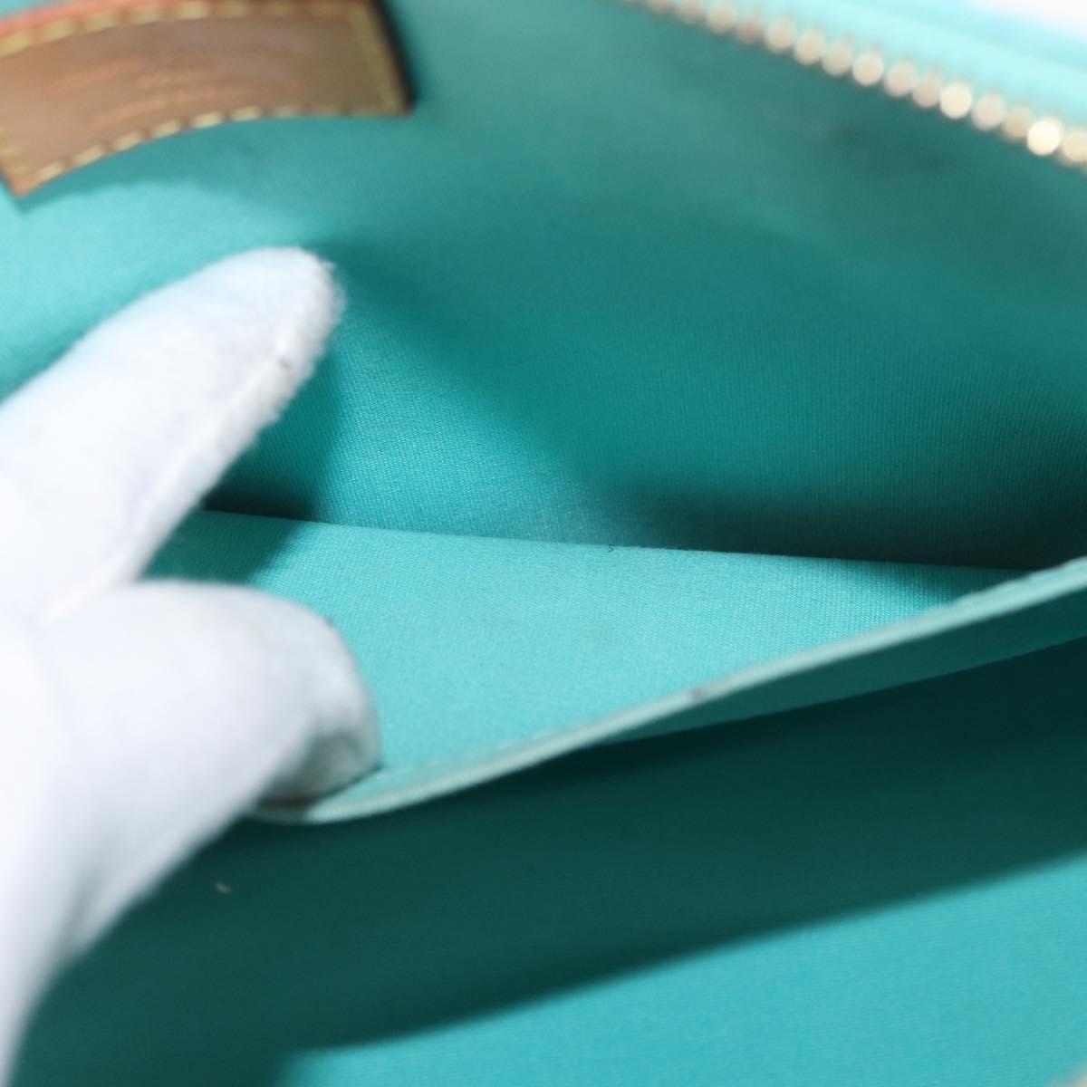 LOUIS VUITTON Monogram Vernis Alma PM Hand Bag Blue Lagon M91694 LV Auth 157856