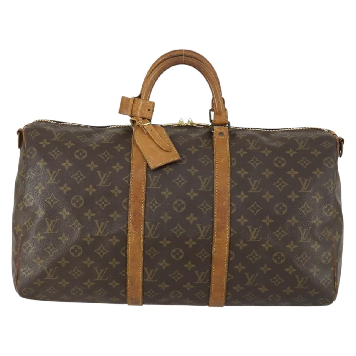 LOUIS VUITTON Monogram Keepall Bandouliere 50 Boston Bag M41416 LV Auth 157866