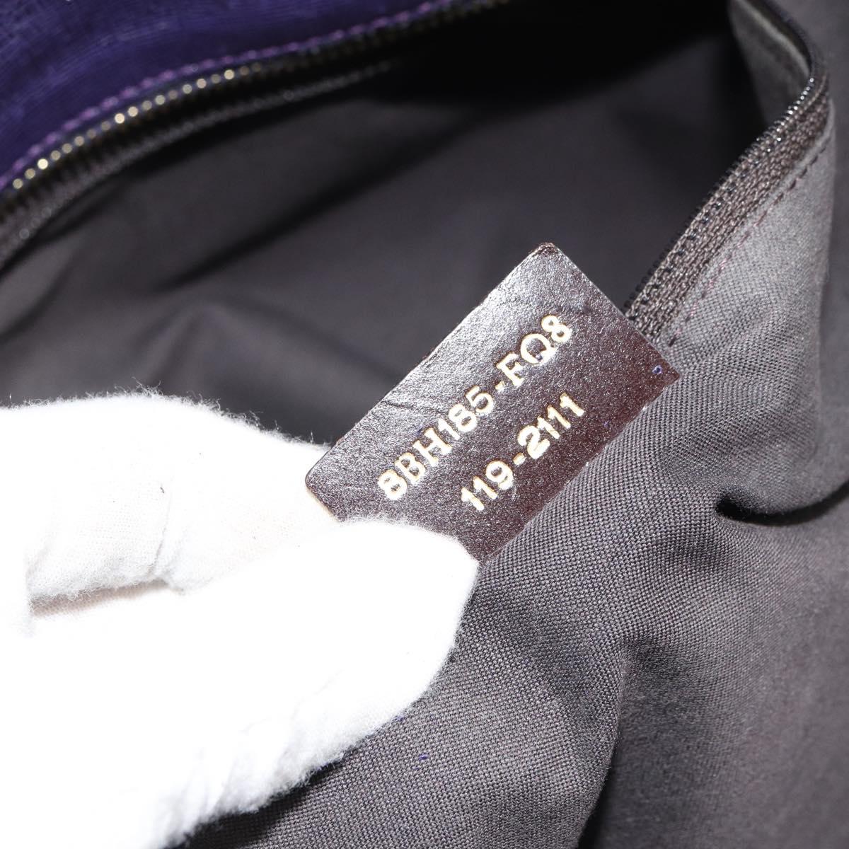 FENDI Zucca Canvas Tote Bag Black Brown Purple Auth 157871