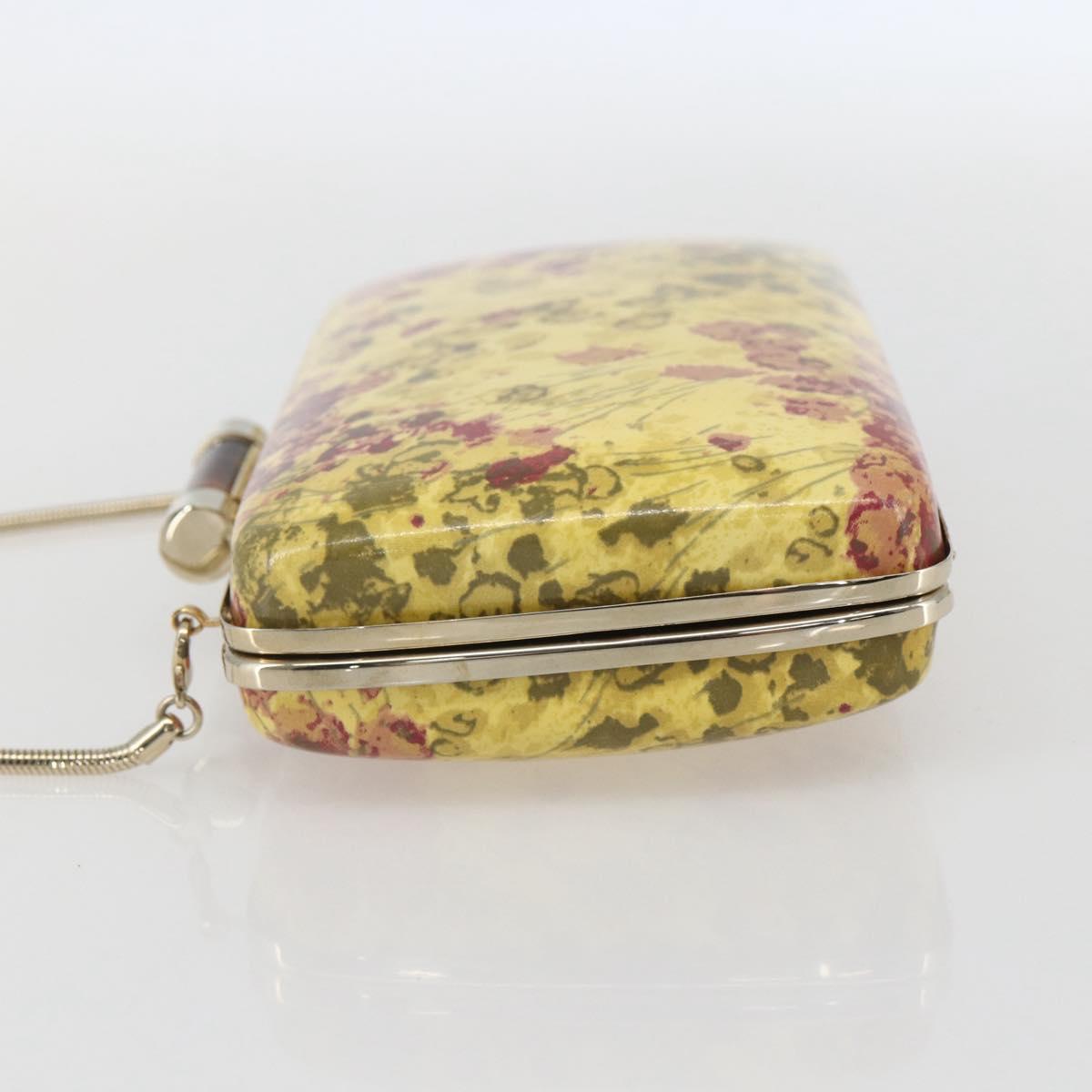 BALLY Chain Shoulder Bag Leather Multicolor Gold Auth 157876