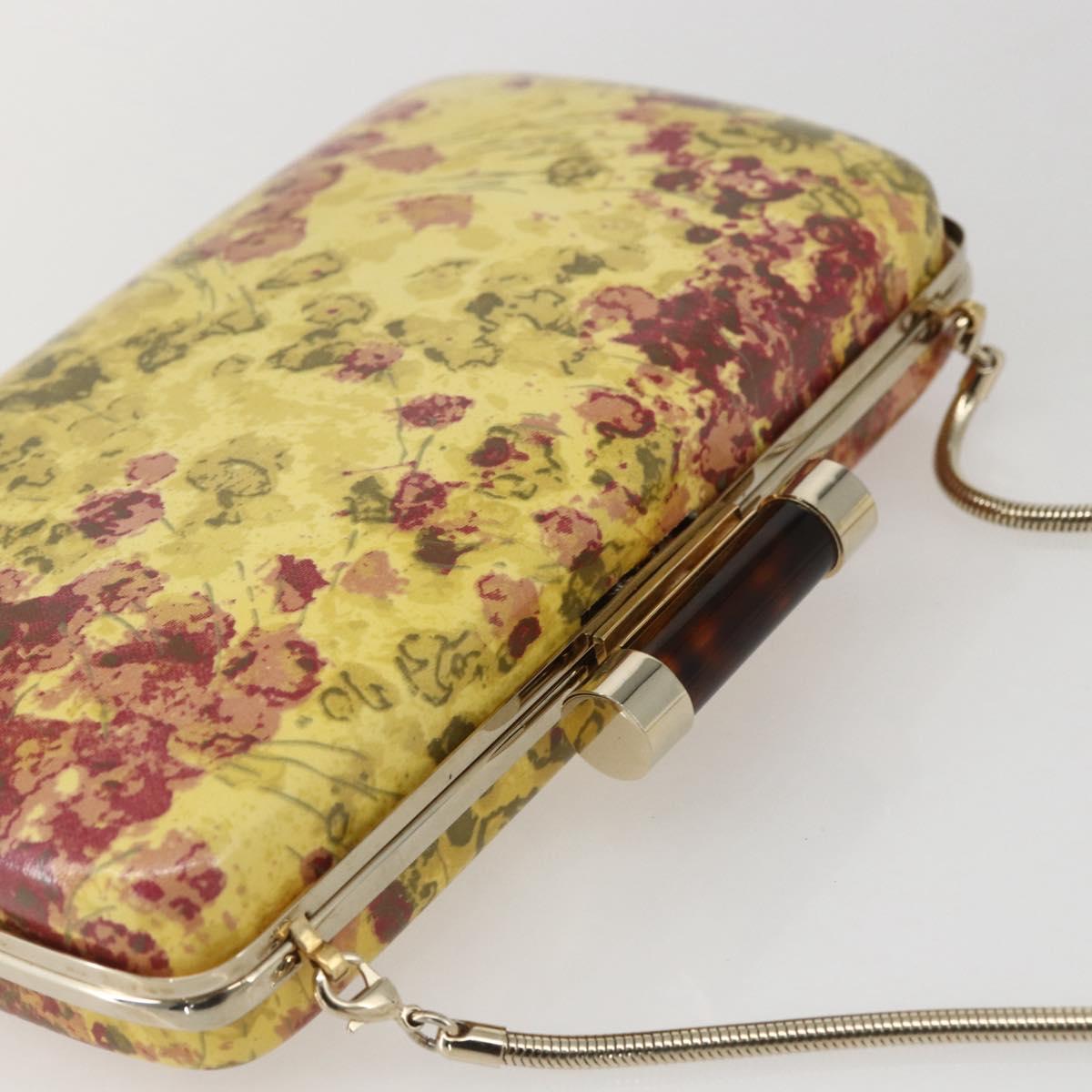 BALLY Chain Shoulder Bag Leather Multicolor Gold Auth 157876