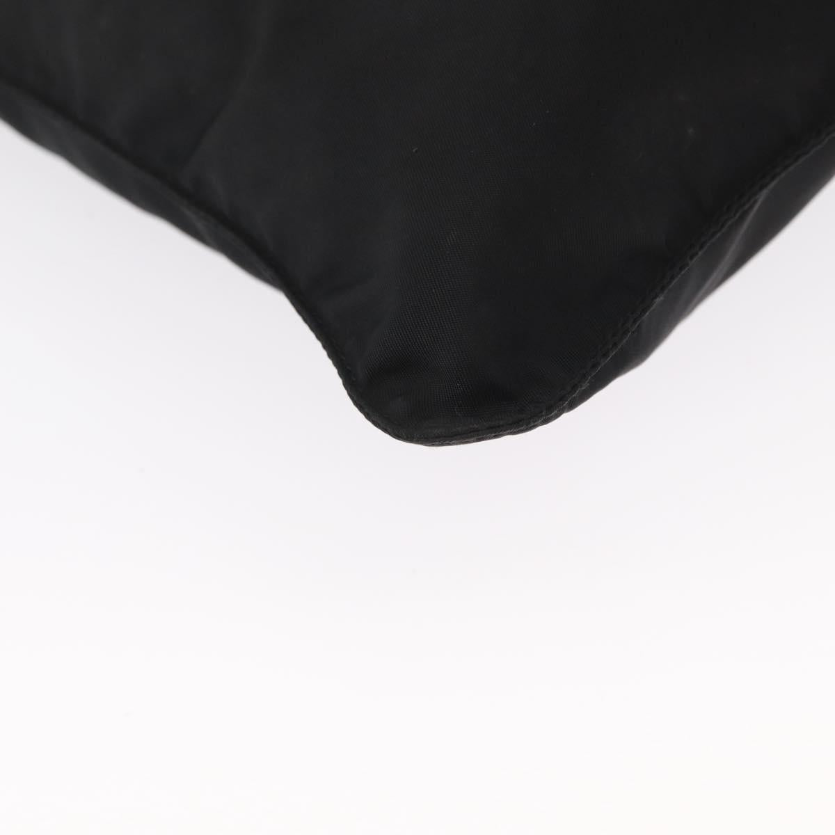 PRADA Shoulder Bag Nylon Black Silver Auth 157878