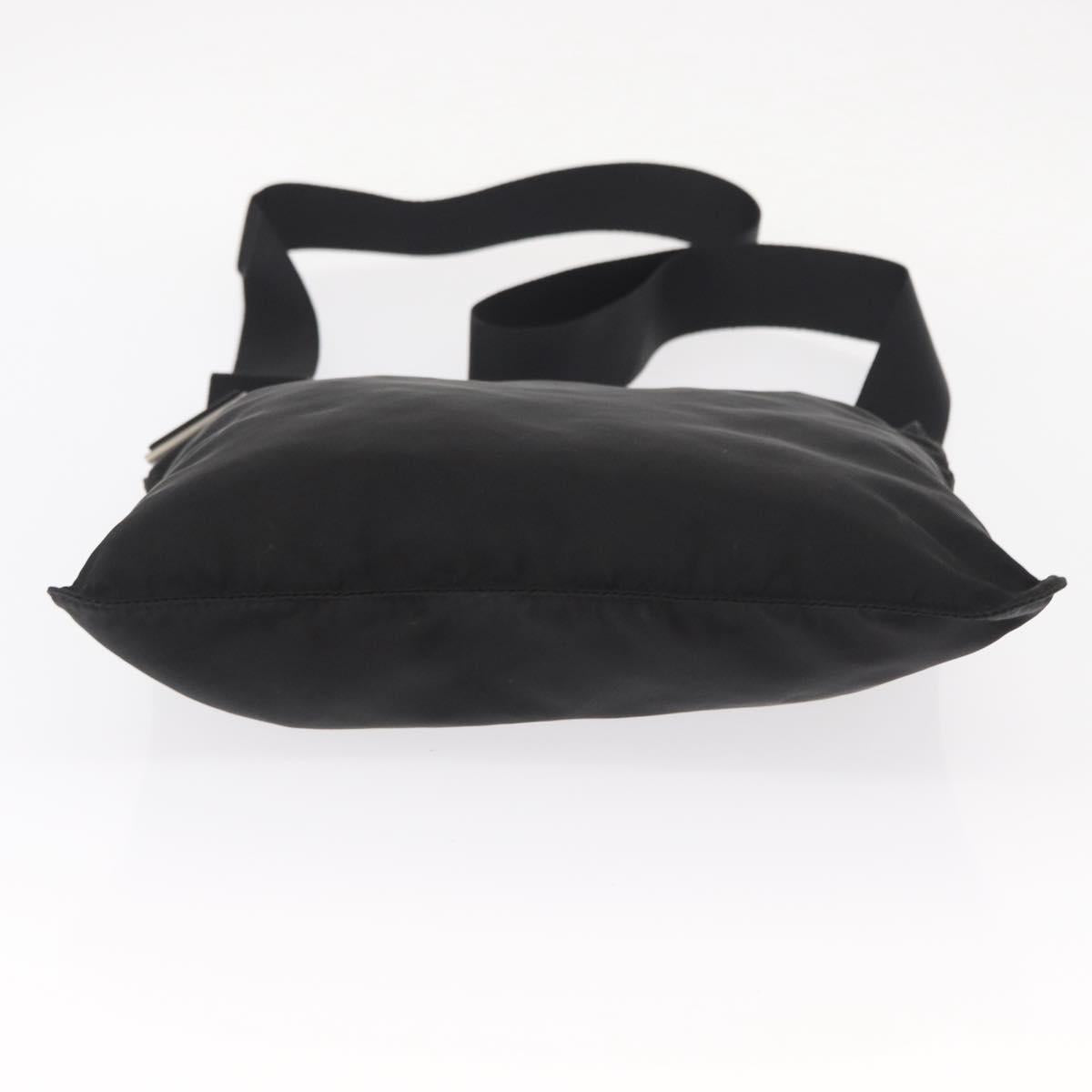 PRADA Shoulder Bag Nylon Black Silver Auth 157878