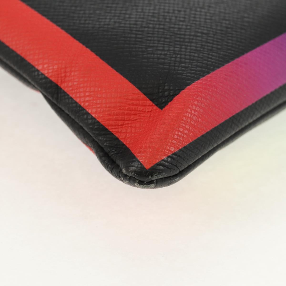 LOUIS VUITTON taiga rainbow Chain Pochette A4 Bag Black M30347 LV Auth 157880M