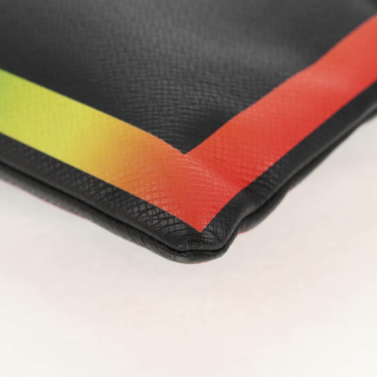 LOUIS VUITTON taiga rainbow Chain Pochette A4 Bag Black M30347 LV Auth 157880M