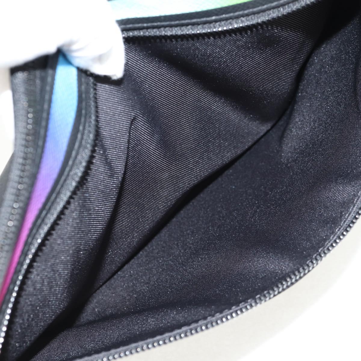 LOUIS VUITTON taiga rainbow Chain Pochette A4 Bag Black M30347 LV Auth 157880M