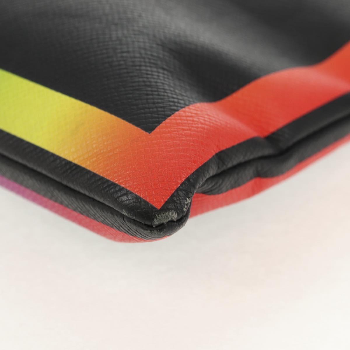 LOUIS VUITTON taiga rainbow Chain Pochette A4 Bag Black M30347 LV Auth 157880M