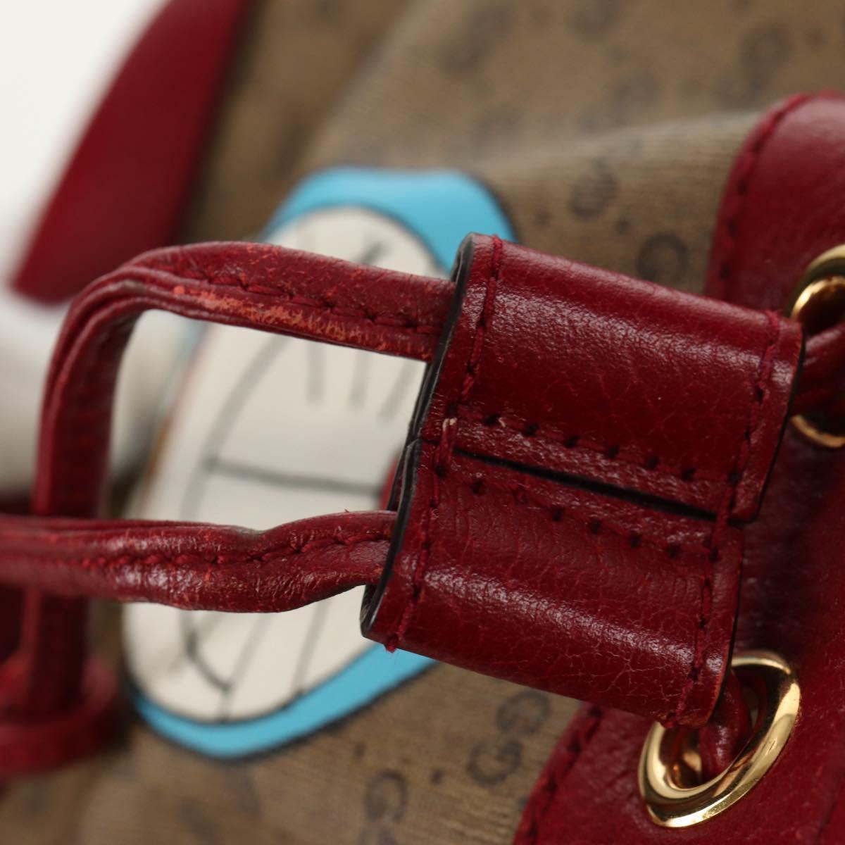 GUCCI Micro GG Supreme Doraemon Mini Bucket Bag PVC Beige 647801 Auth 157883SM