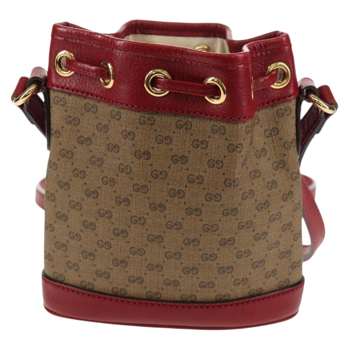 GUCCI Micro GG Supreme Doraemon Mini Bucket Bag PVC Beige 647801 Auth 157883SM