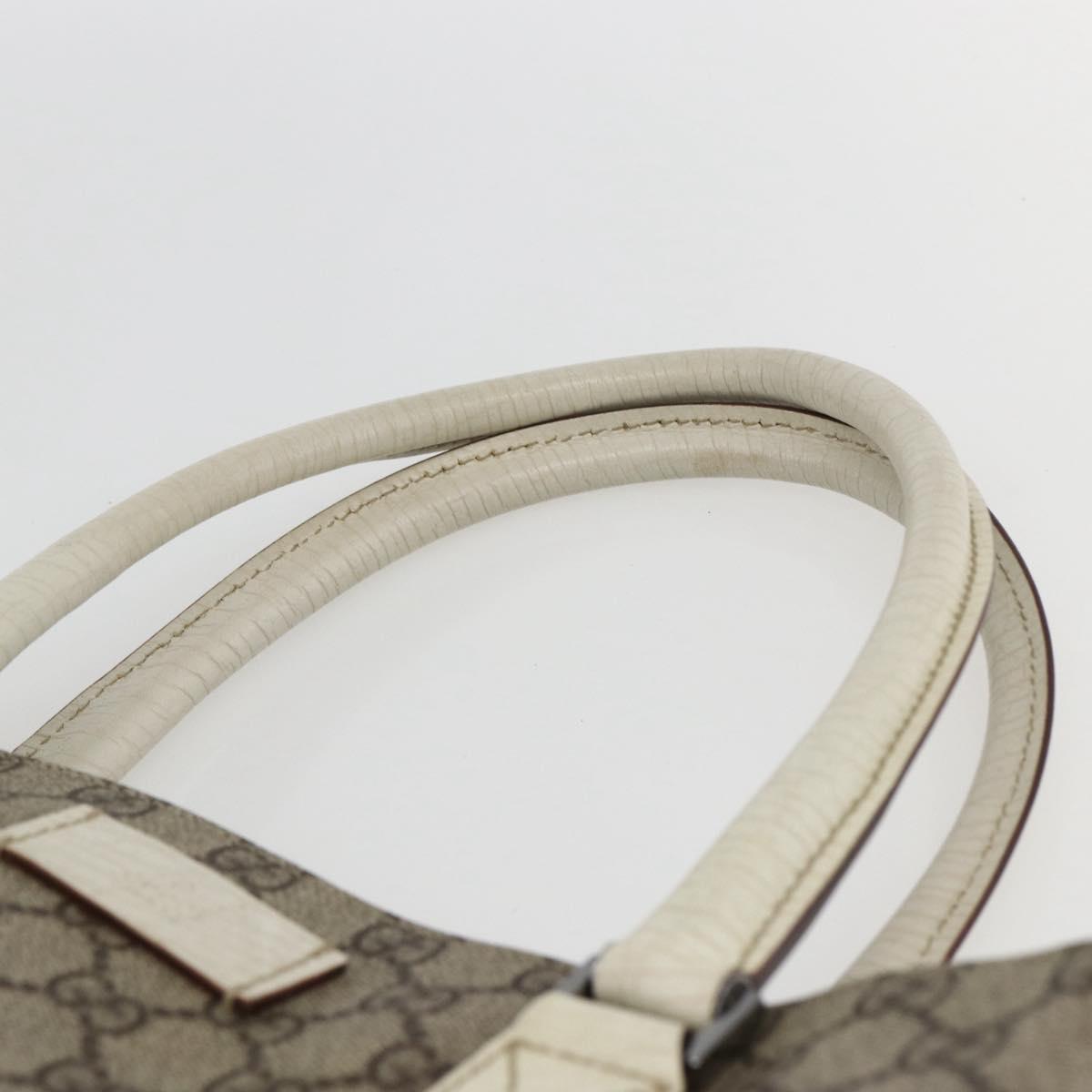 GUCCI GG Supreme Tote Bag PVC Beige Silver 131220 Auth 157900