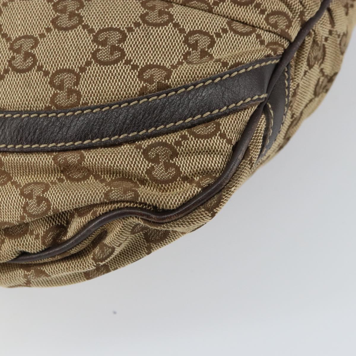 GUCCI GG Canvas Abbey Shoulder Bag Beige Gold 204940 Auth 157904