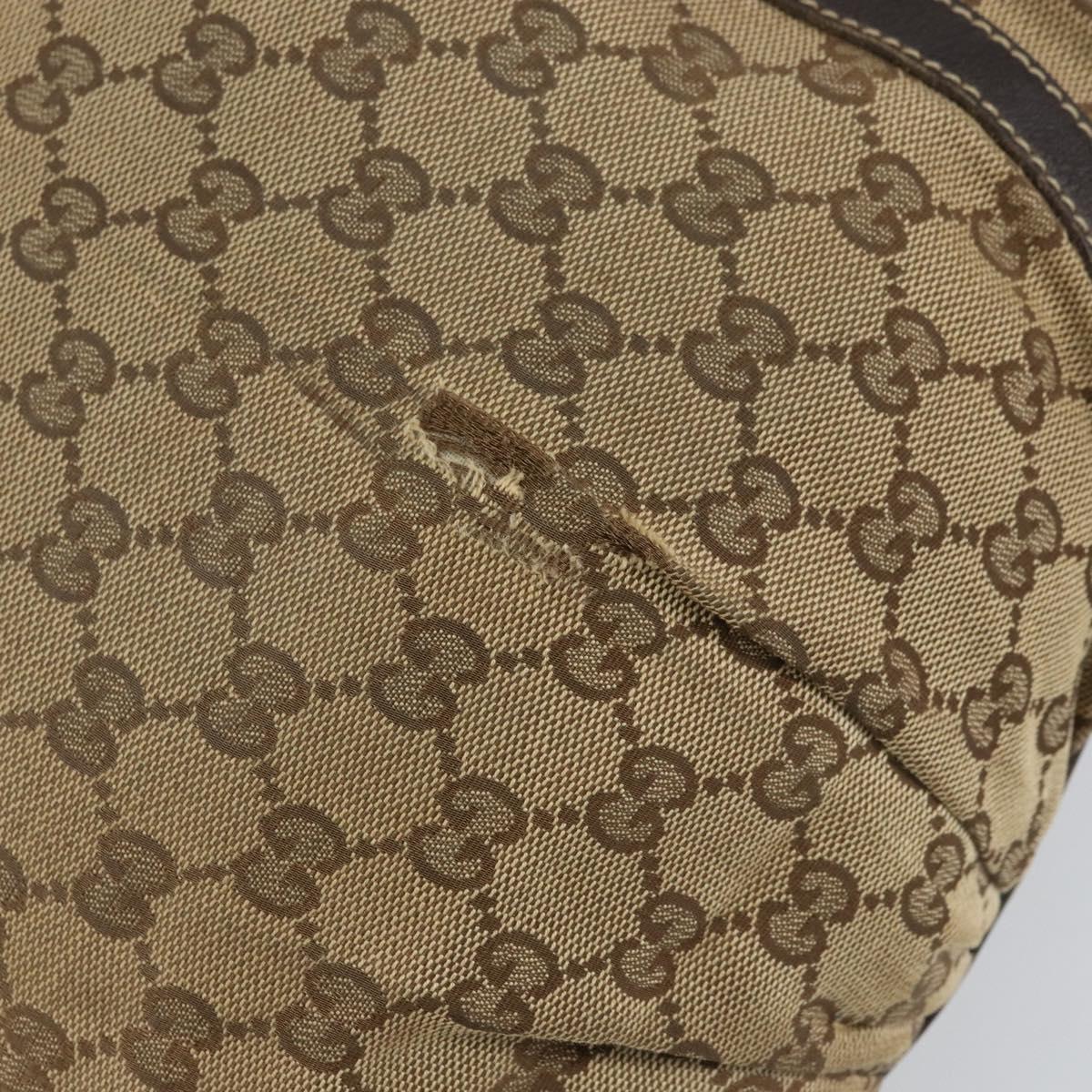 GUCCI GG Canvas Abbey Shoulder Bag Beige Gold 204940 Auth 157904