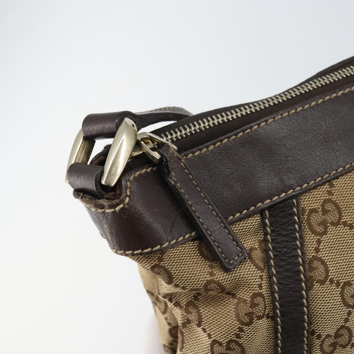 GUCCI GG Canvas Abbey Shoulder Bag Beige Gold 204940 Auth 157904