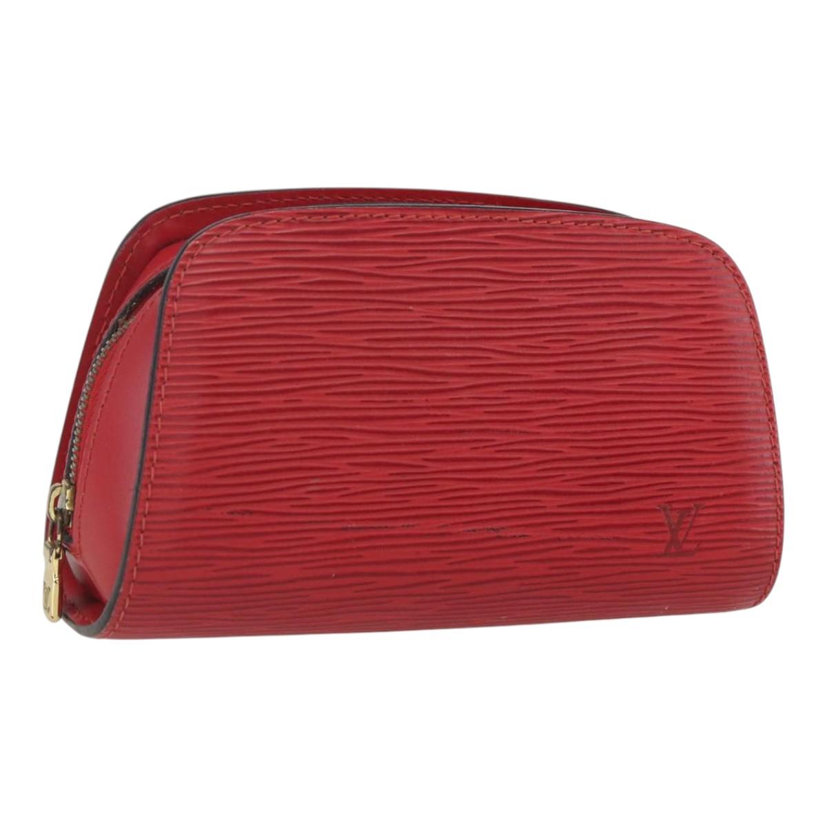 LOUIS VUITTON Epi Dauphine PM Pouch Castilian Red M48447 LV Auth 157922