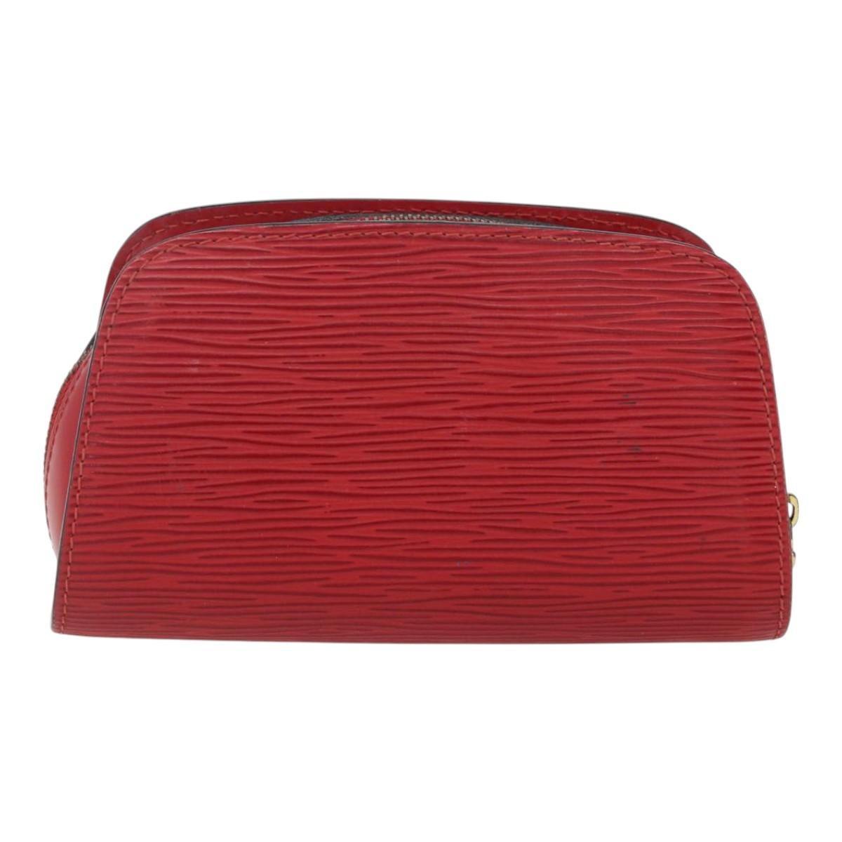 LOUIS VUITTON Epi Dauphine PM Pouch Castilian Red M48447 LV Auth 157922