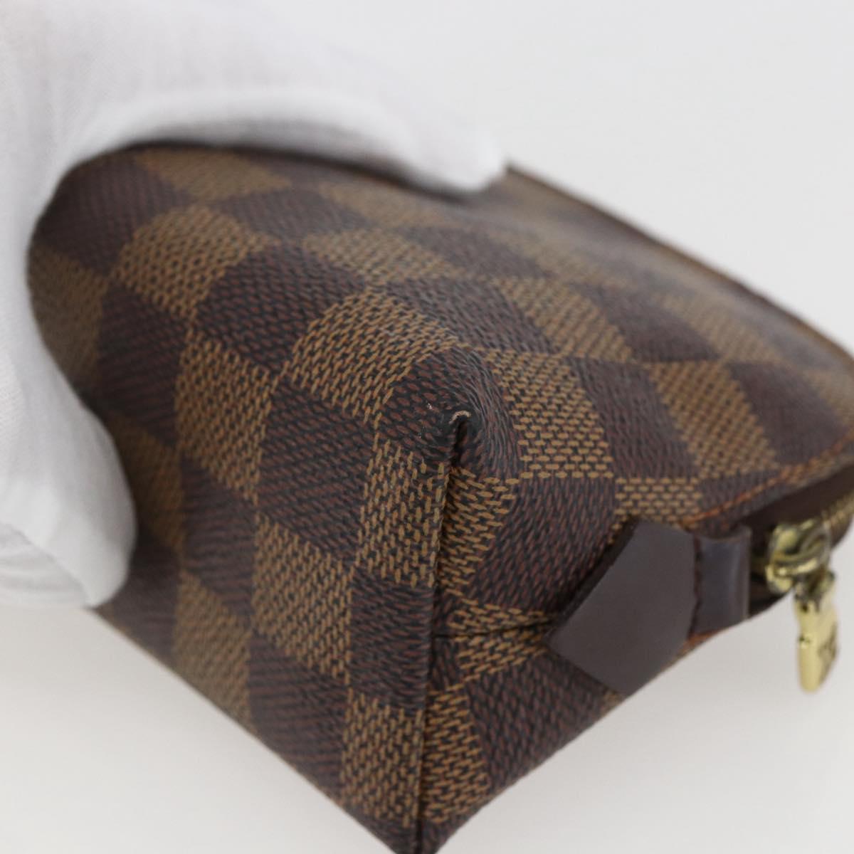 LOUIS VUITTON Damier Ebene Pochette Cosmetic PM Pouch N47516 LV Auth 157923