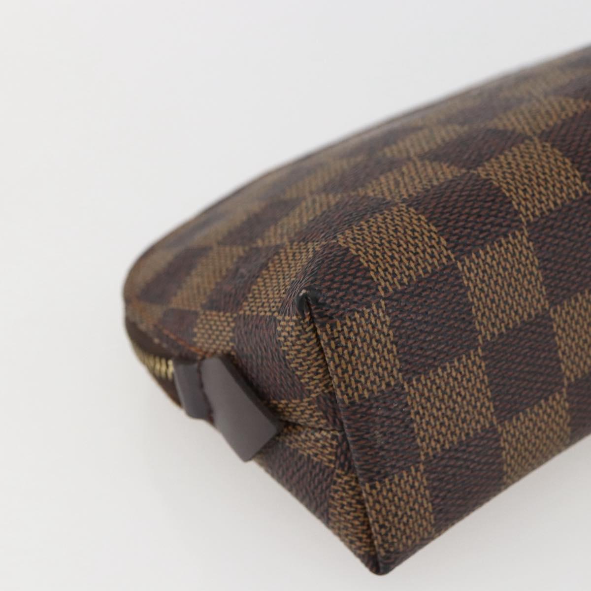 LOUIS VUITTON Damier Ebene Pochette Cosmetic PM Pouch N47516 LV Auth 157923
