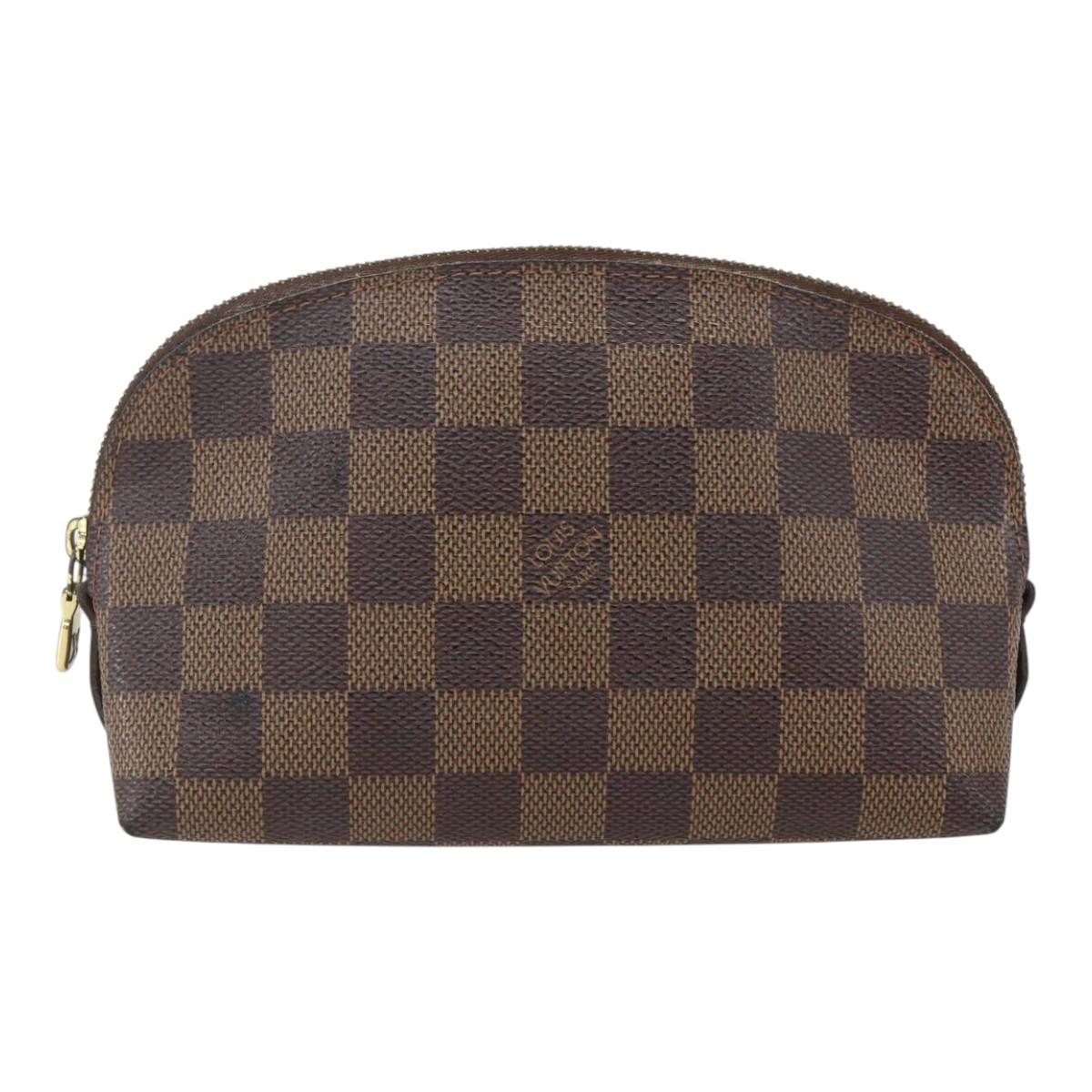 LOUIS VUITTON Damier Ebene Pochette Cosmetic PM Pouch N47516 LV Auth 157923