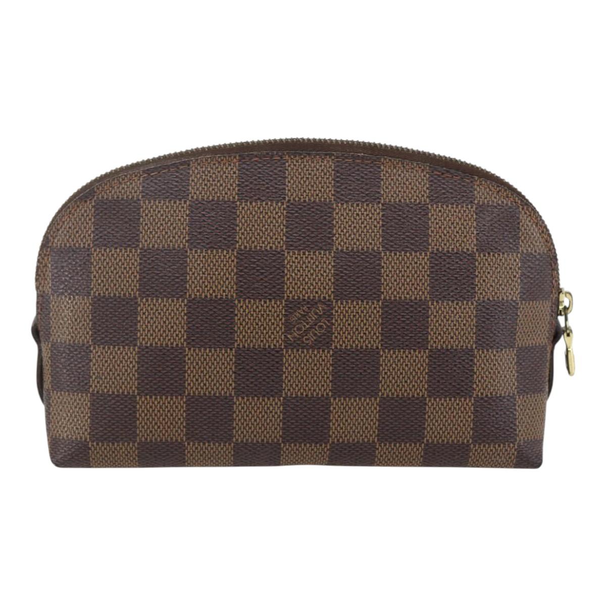 LOUIS VUITTON Damier Ebene Pochette Cosmetic PM Pouch N47516 LV Auth 157923