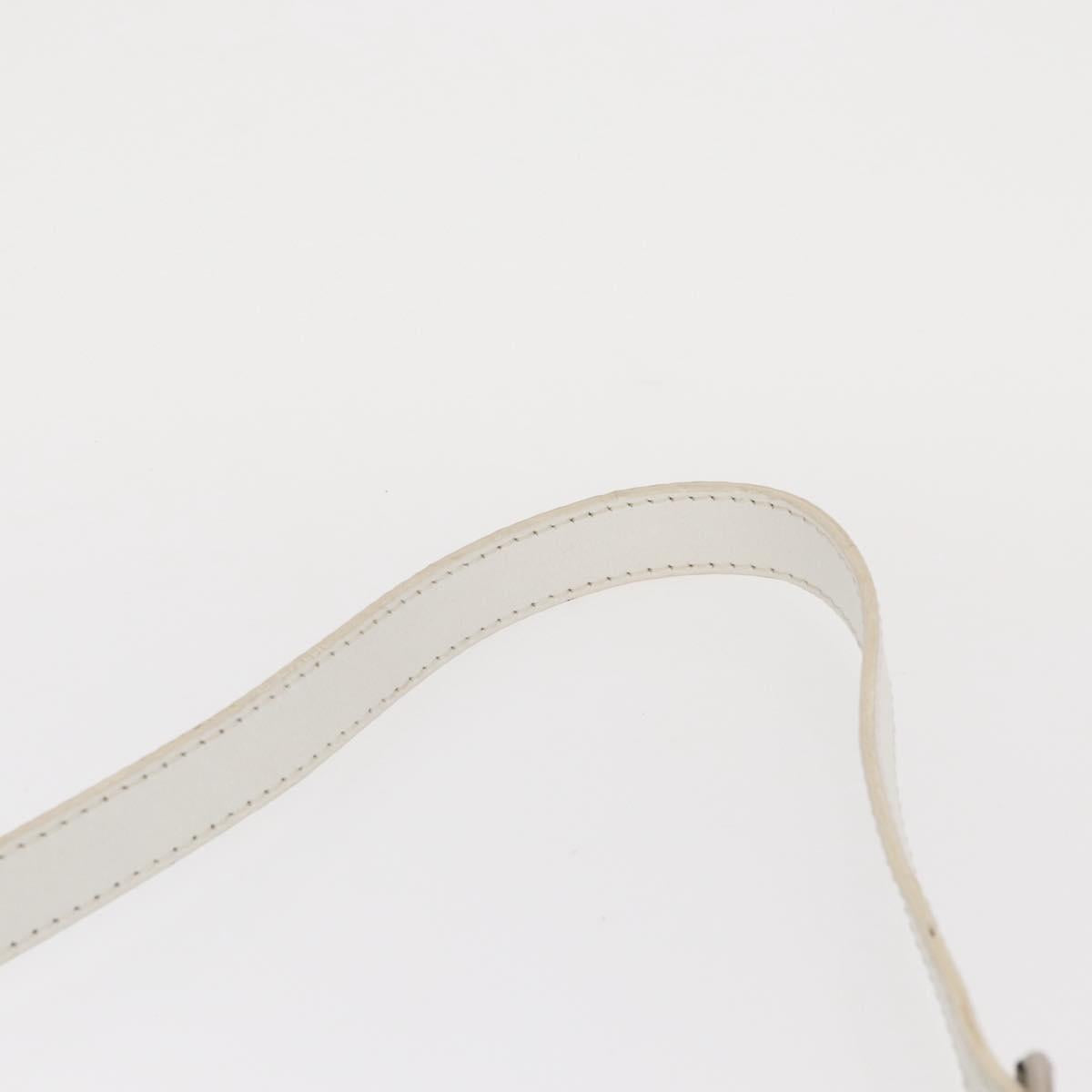 CELINE Accessory Pouch Canvas Green Silver Auth 157942