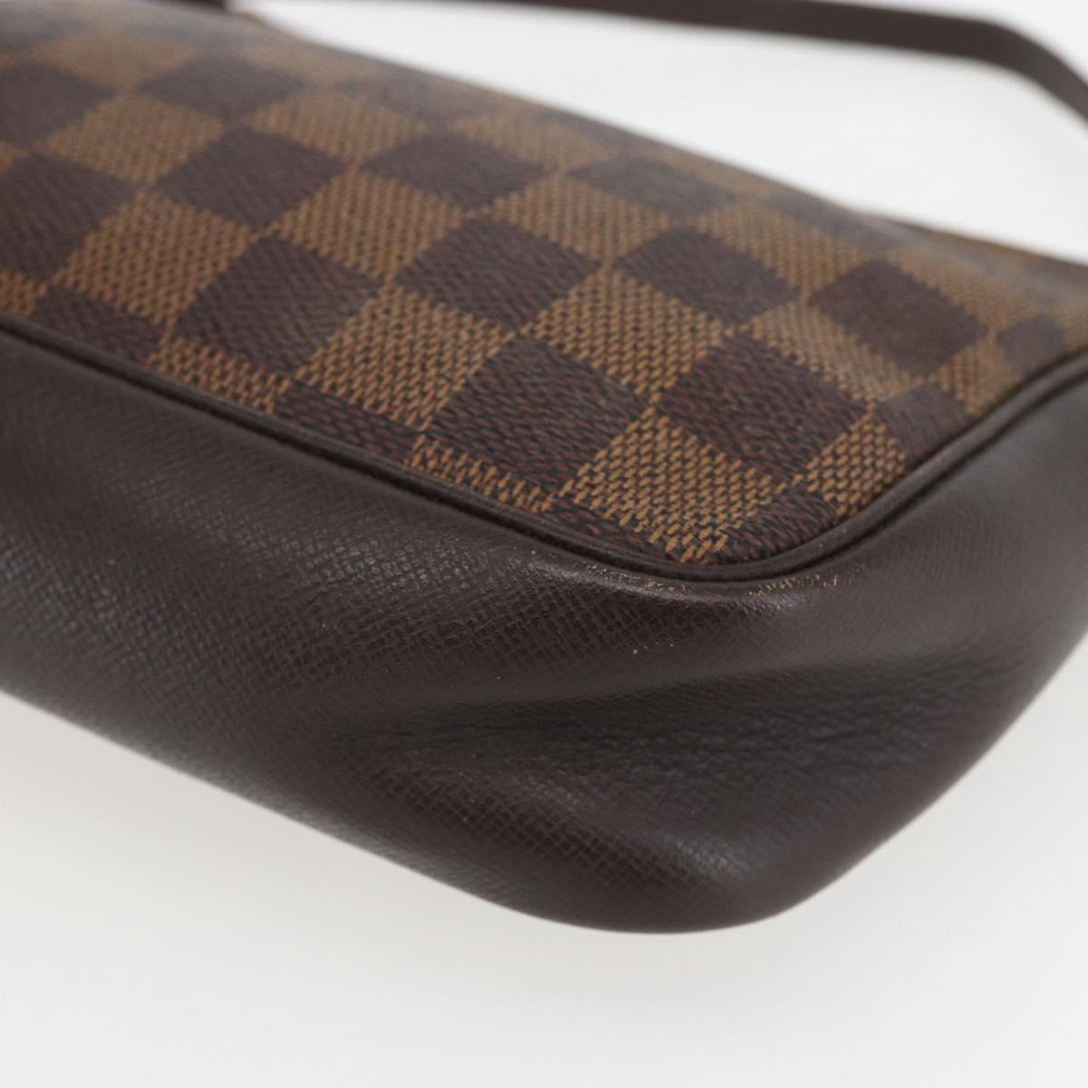 LOUIS VUITTON Damier Ebene Trousse Makeup Pouch N51982 LV Auth 157945