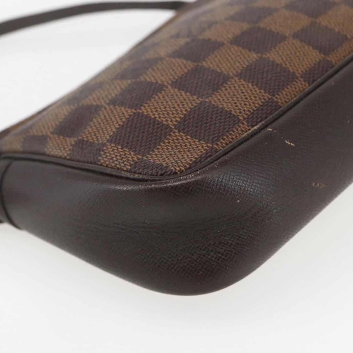 LOUIS VUITTON Damier Ebene Trousse Makeup Pouch N51982 LV Auth 157945