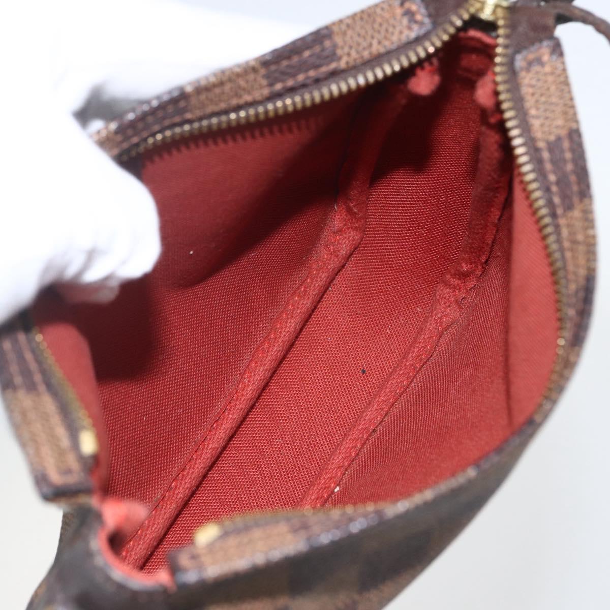 LOUIS VUITTON Damier Ebene Trousse Makeup Pouch N51982 LV Auth 157945