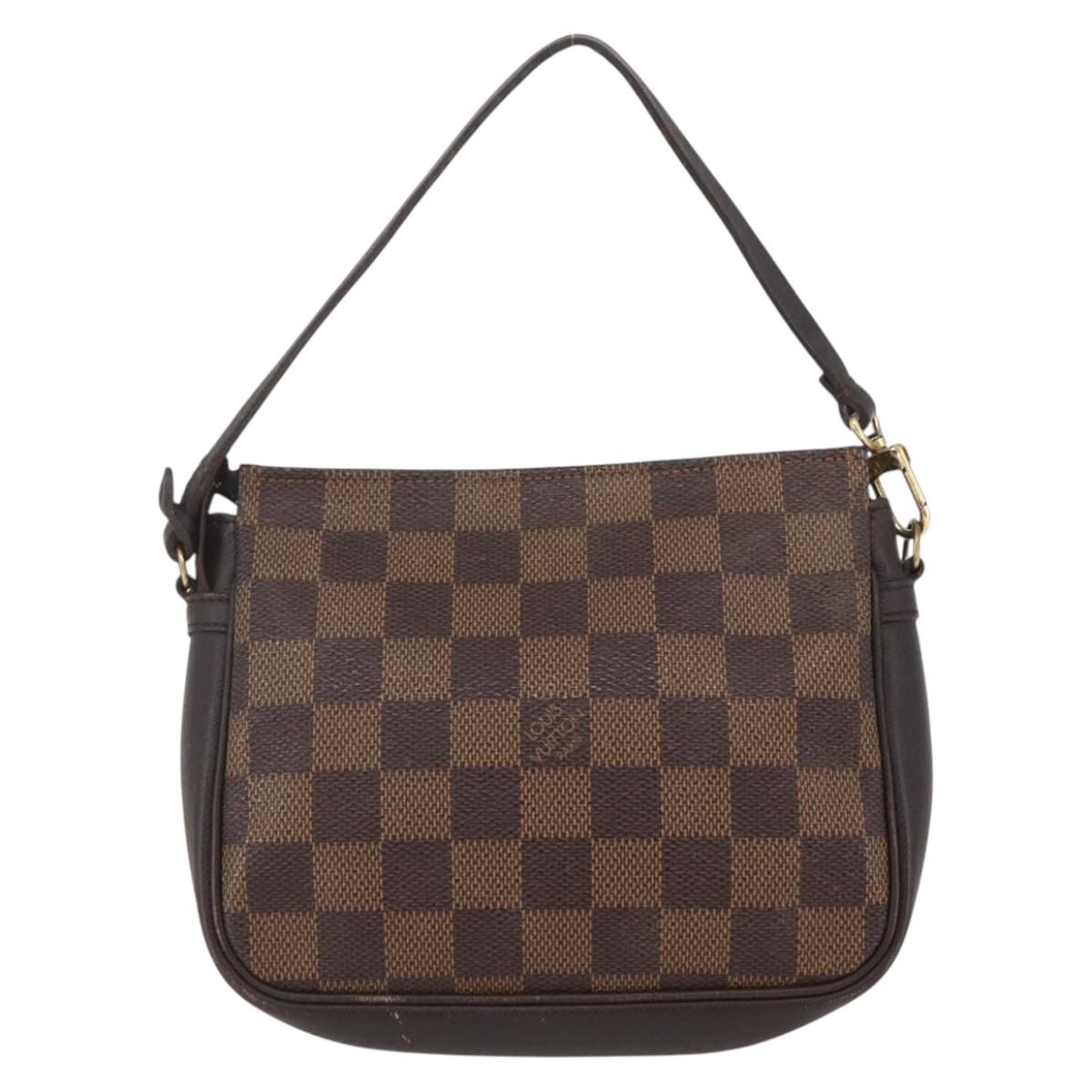 LOUIS VUITTON Damier Ebene Trousse Makeup Pouch N51982 LV Auth 157945