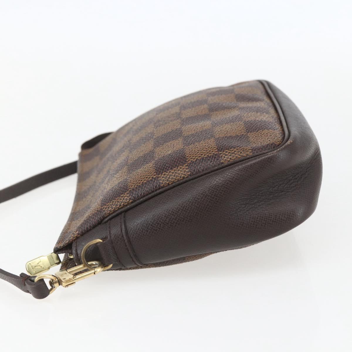 LOUIS VUITTON Damier Ebene Trousse Makeup Pouch N51982 LV Auth 157945