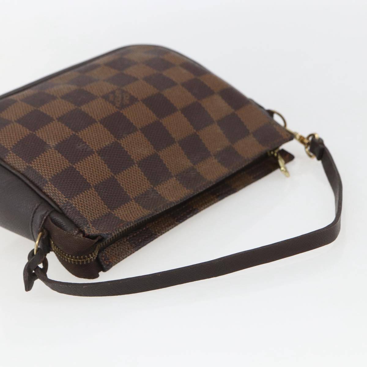 LOUIS VUITTON Damier Ebene Trousse Makeup Pouch N51982 LV Auth 157945