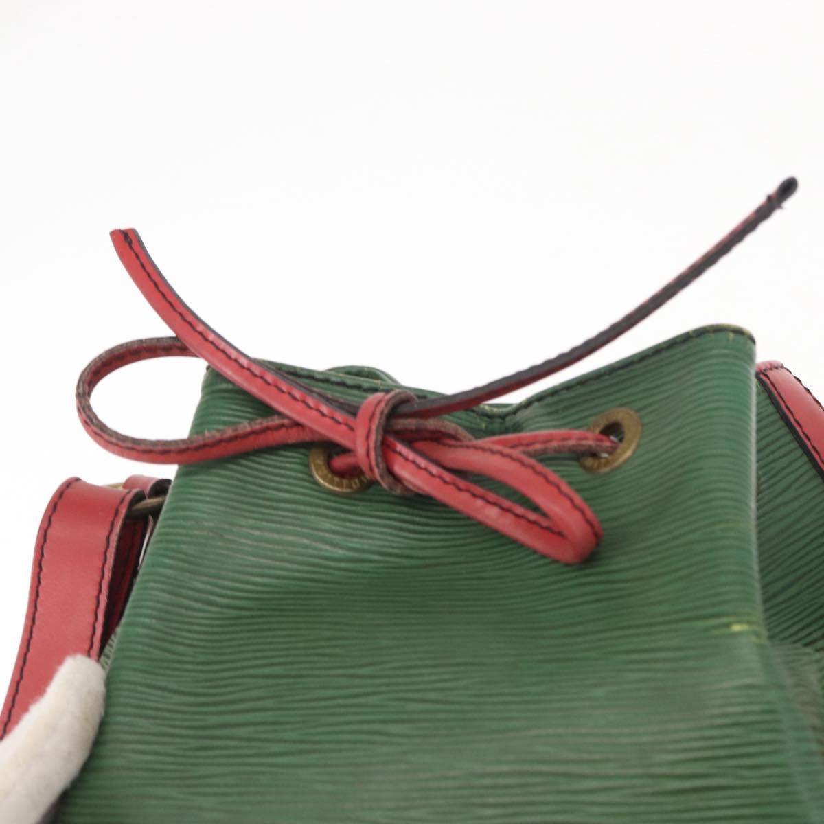 LOUIS VUITTON Epi Petit Noe Shoulder Bag Bicolor Green Red M44147 LV Auth 157957