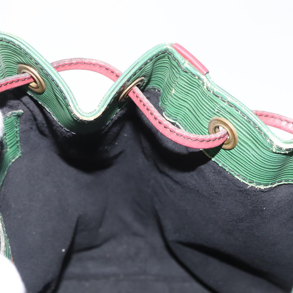 LOUIS VUITTON Epi Petit Noe Shoulder Bag Bicolor Green Red M44147 LV Auth 157957