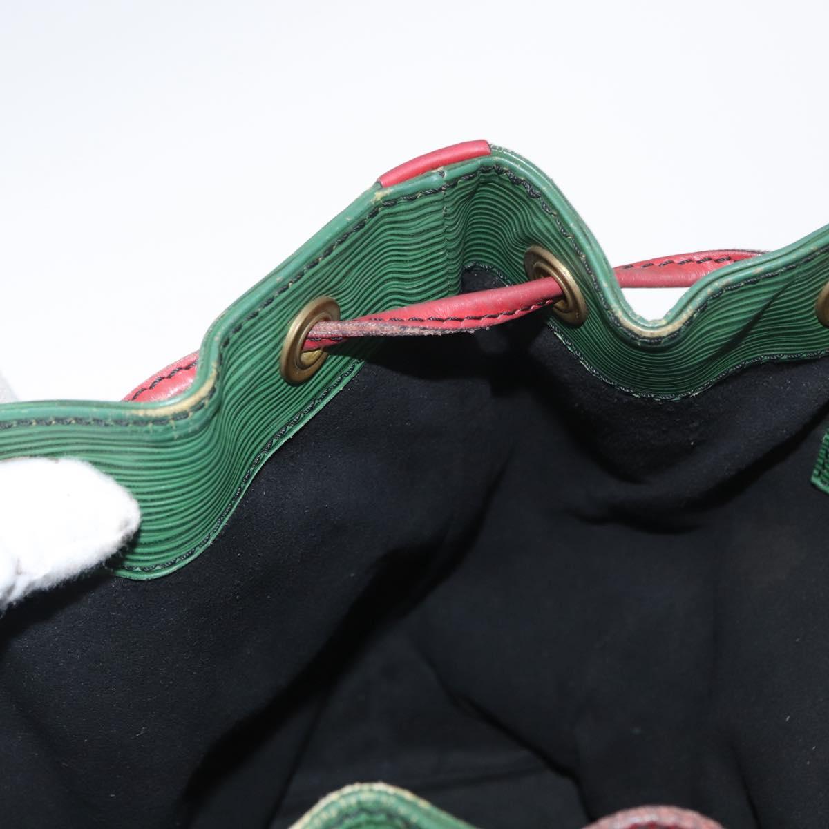 LOUIS VUITTON Epi Petit Noe Shoulder Bag Bicolor Green Red M44147 LV Auth 157957