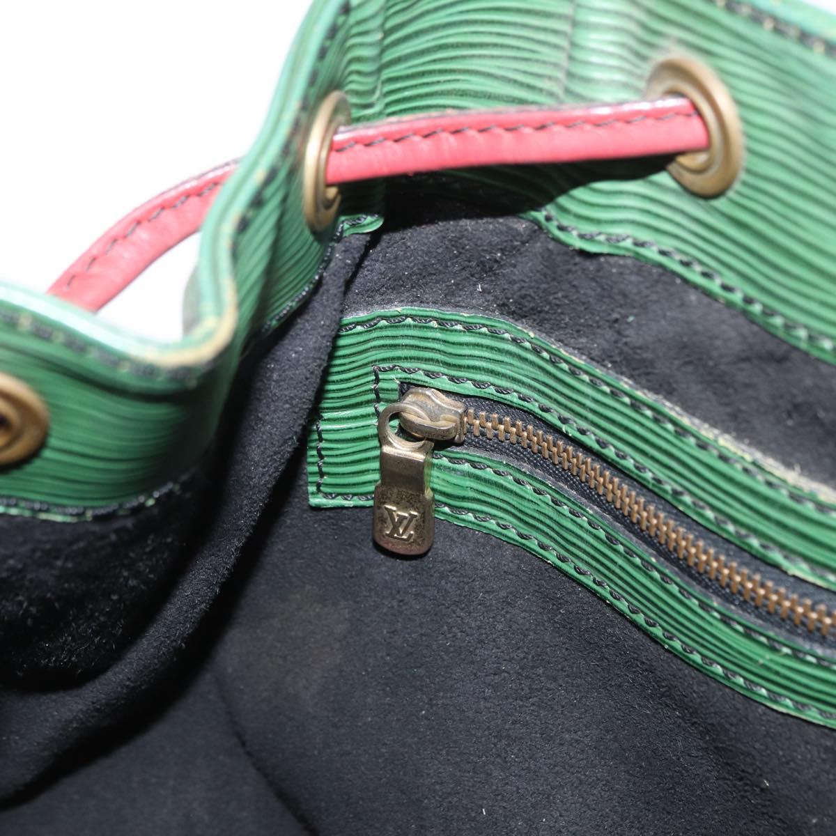 LOUIS VUITTON Epi Petit Noe Shoulder Bag Bicolor Green Red M44147 LV Auth 157957