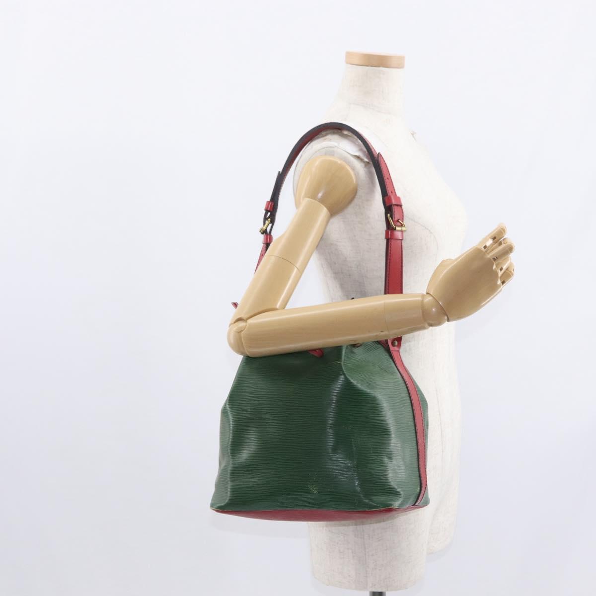 LOUIS VUITTON Epi Petit Noe Shoulder Bag Bicolor Green Red M44147 LV Auth 157957