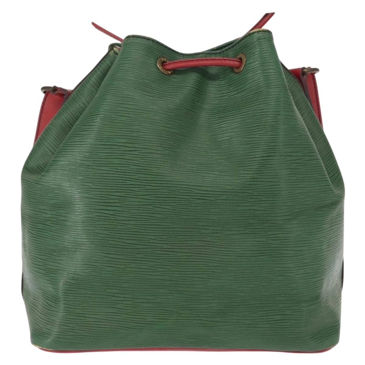 LOUIS VUITTON Epi Petit Noe Shoulder Bag Bicolor Green Red M44147 LV Auth 157957