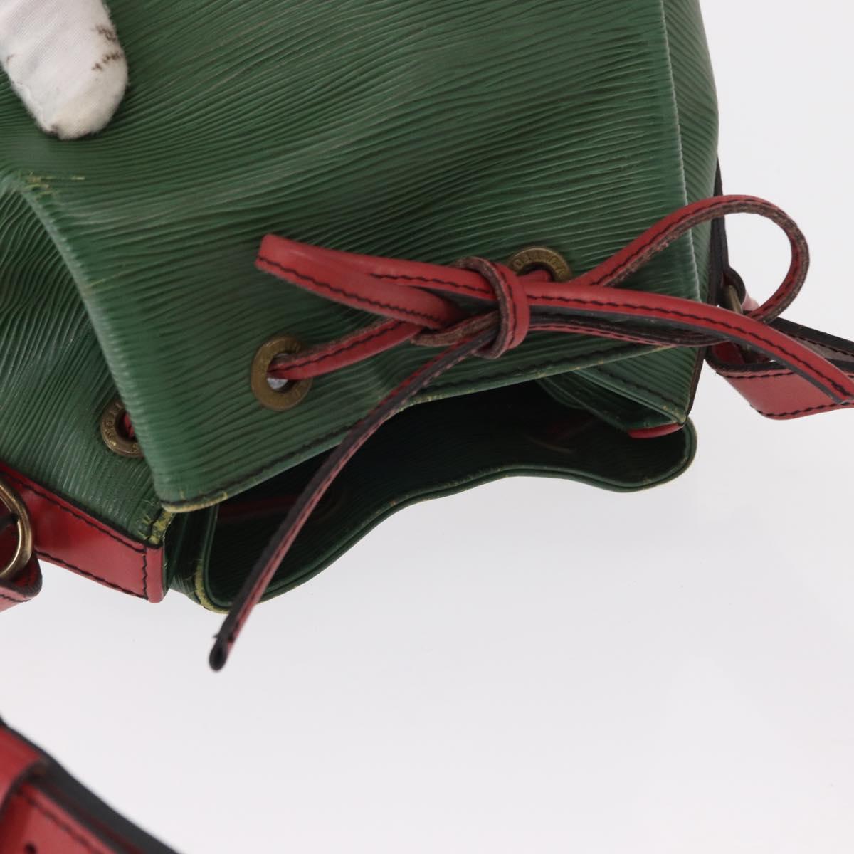 LOUIS VUITTON Epi Petit Noe Shoulder Bag Bicolor Green Red M44147 LV Auth 157957