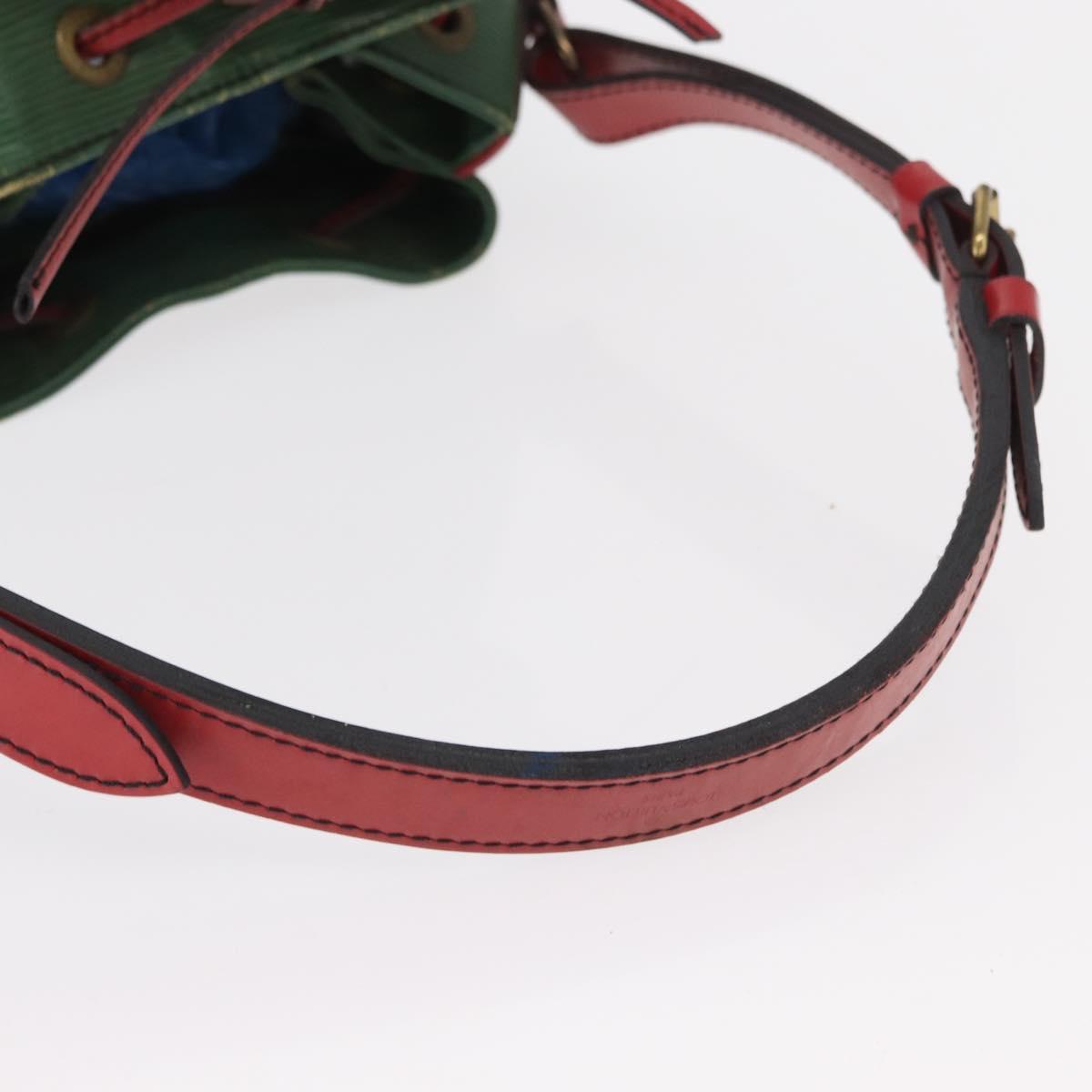 LOUIS VUITTON Epi Petit Noe Shoulder Bag Bicolor Green Red M44147 LV Auth 157957