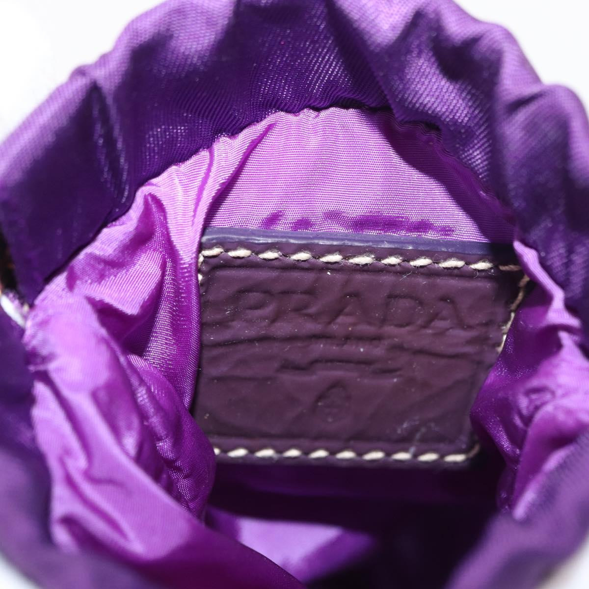 PRADA Glasses Pouch Nylon Purple Gold Auth 157958
