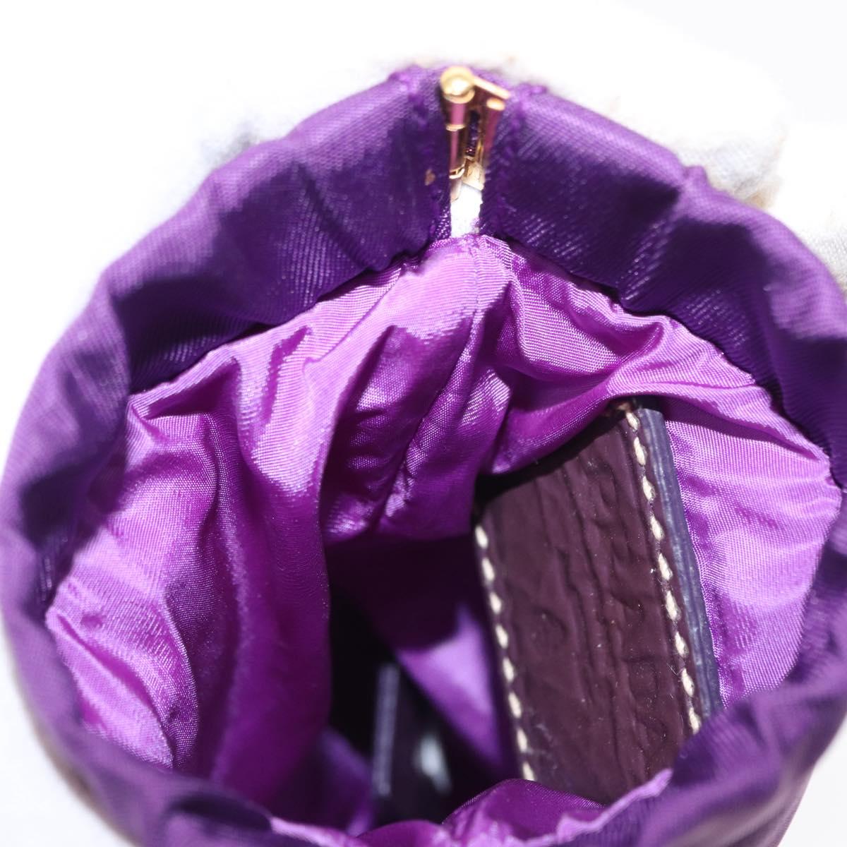 PRADA Glasses Pouch Nylon Purple Gold Auth 157958