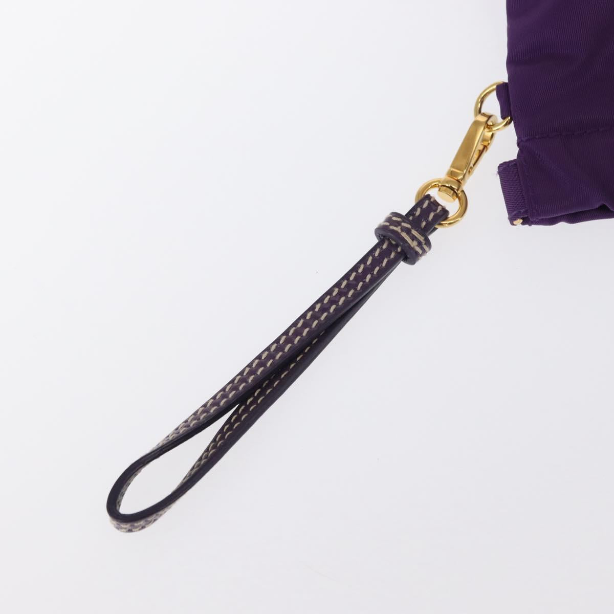 PRADA Glasses Pouch Nylon Purple Gold Auth 157958