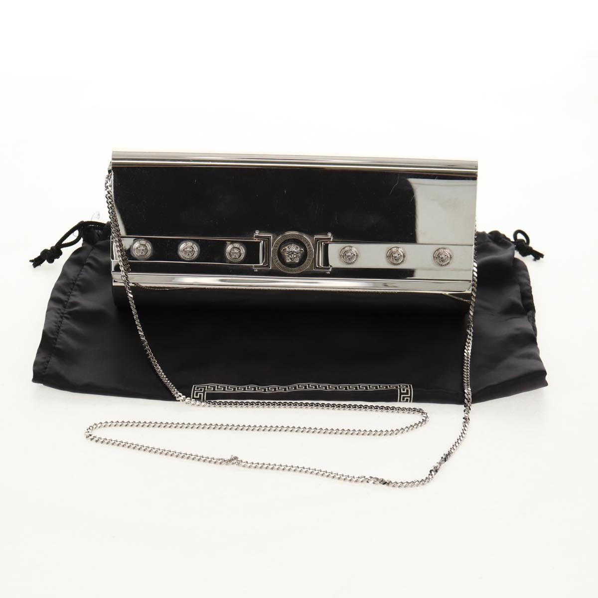 VERSACE Medusa Chain Shoulder Bag metal Silver tone Auth 157963V