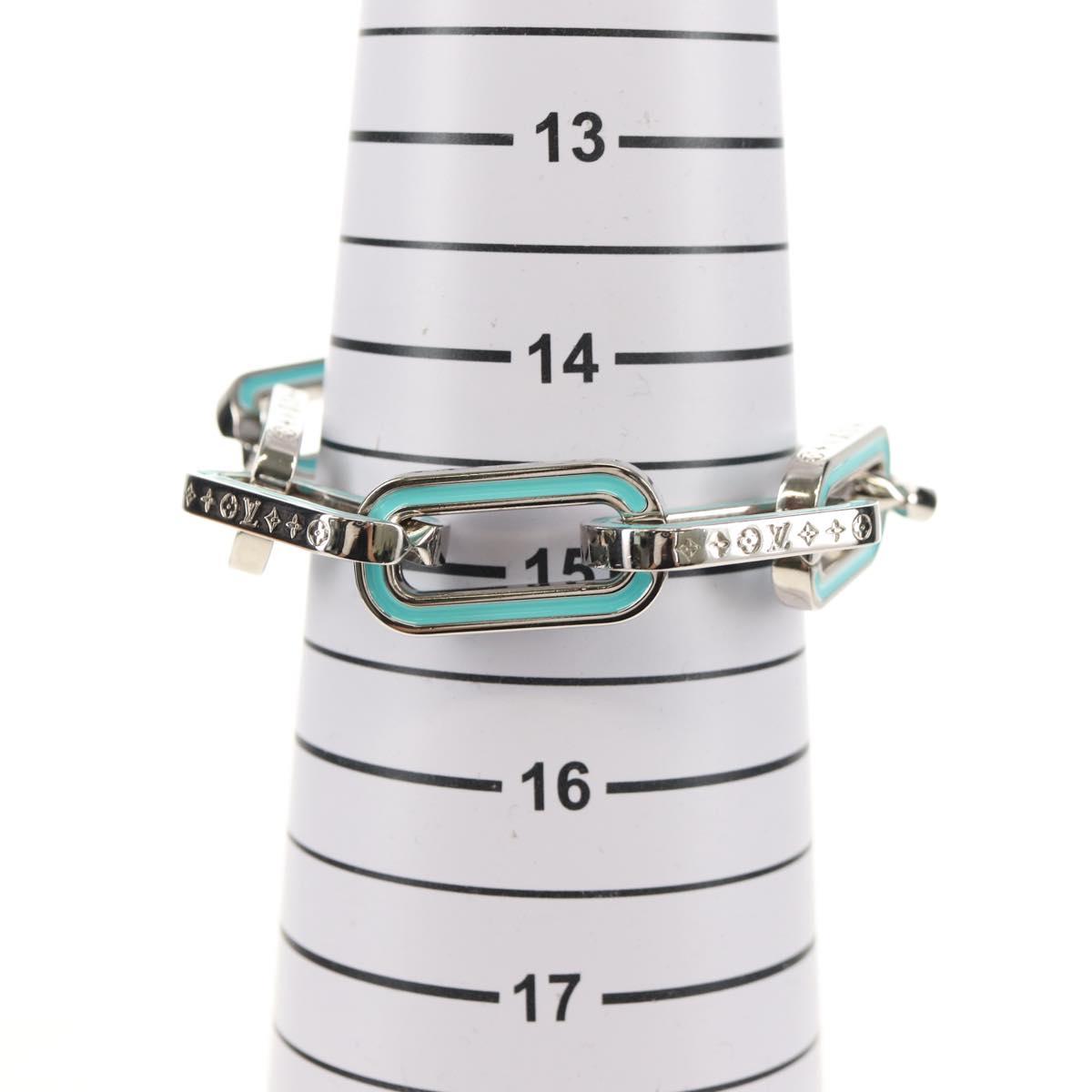 LOUIS VUITTON Brassle Monogram Links Bracelet metal Silver M80195 Auth 157982SM